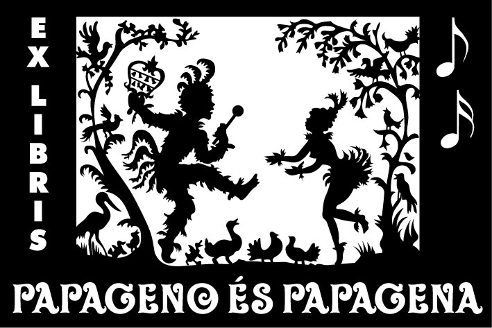 EX LIBRIS - Papageno és Papagena - Pecsét, Bélyegző, Nyomda, EX LIBRIS