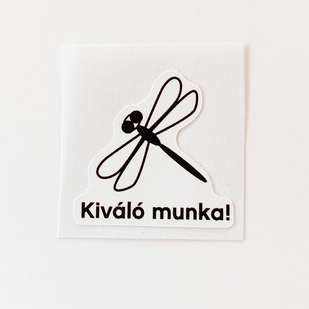 Kiváló munka - szitakötő - Tanítóknak, Jutalmazó, Motivációs, Iskolai, Iskolás, Matrica