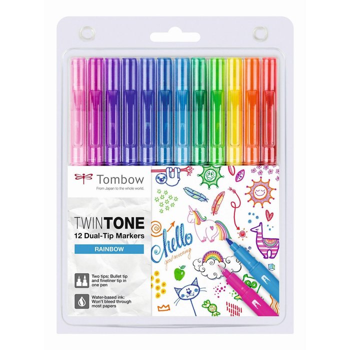 Tombow kétvégű filctoll - szivárvány színek - filctoll, tombow