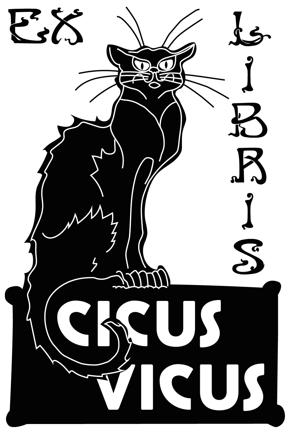 EX LIBRIS - Fekete macskás