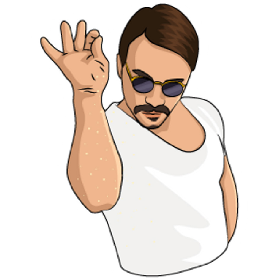 Matricák - Dogamém - Salt Bae - 28db - Tanári, Motivációs, Iskolai, Pedagógus, Matrica, dolgozat, értékelés, osztályzat, meme, doga mém, dogamém, Mém matrica