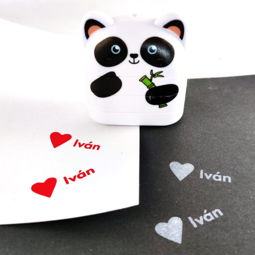 villámnyomda panda figurával szív ovis jellel Iván felirattal