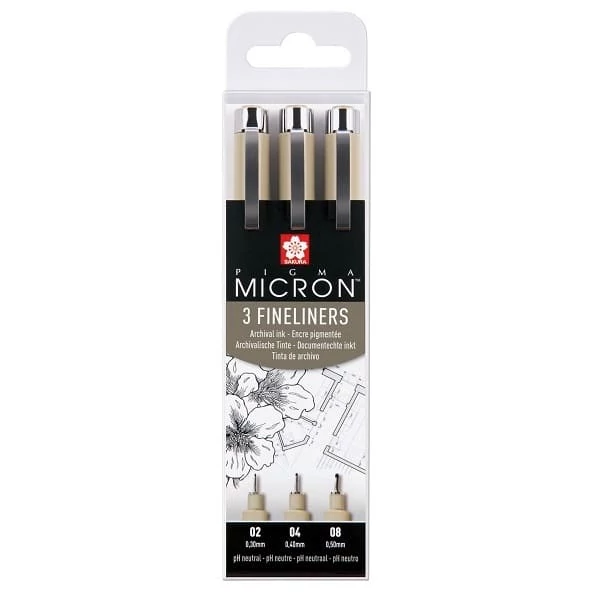 SAKURA Pigma Micron tűfilc - 0,2-0,4-0,8 tűfilc
