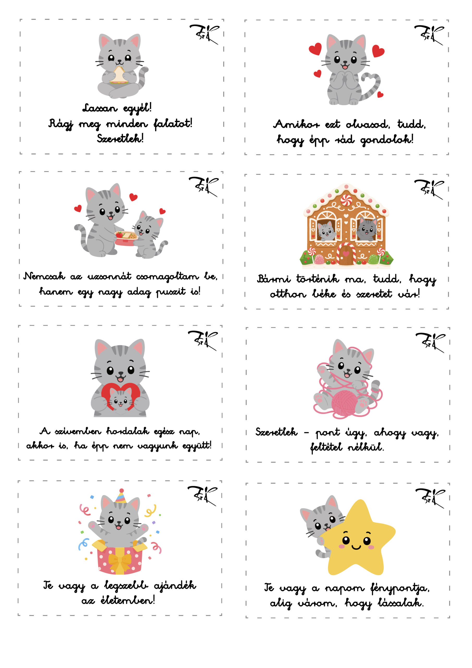 Cicás Uzsonnás Biztatóka kártyacsomag - letölthető PDF - 40 db Cicás Uzsonnás Biztatóka kártyacsomag - letölthető PDF - 40 db - Image 2