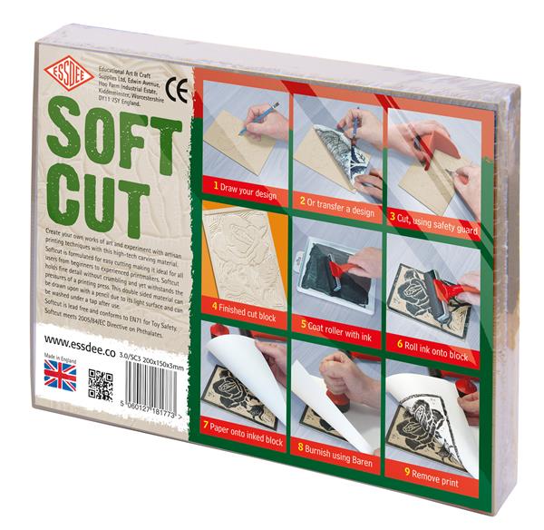 Essdee SoftCut - Linóblokk - könnyen véshető - 300x200x3mm - 10 db linóblokk